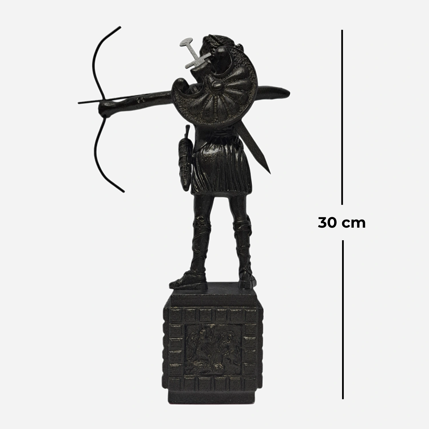 30 cm antik bronz Kaideli Okçu Amazon Kadını Heykeli Biblo ön görünüm